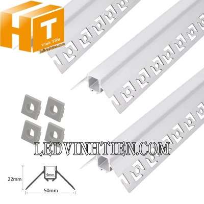 Thanh nhôm định hình âm giấu viền 50x22mm