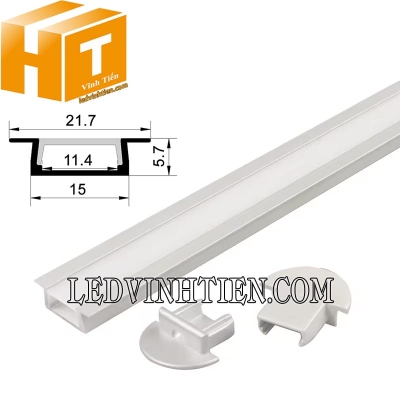 Thanh nhôm định hình YW âm 22x6mm