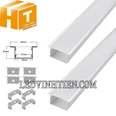 Thanh nhôm định hình YW âm 44x20mm