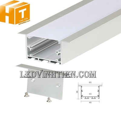 Thanh nhôm định hình YW âm 65x35mm