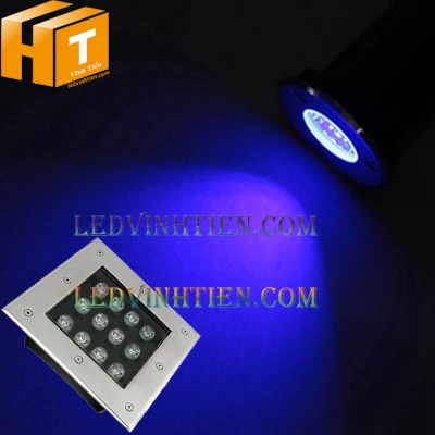 Đèn âm đất vuông 16w xanh dương