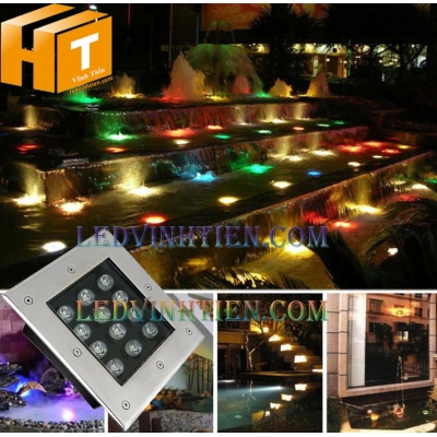 Đèn âm đất vuông 16w RGB