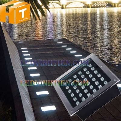 Đèn âm đất 36w vuông màu trắng