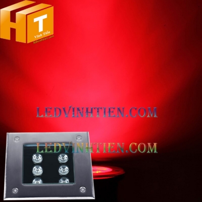 Đèn âm đất vuông 6w màu đỏ