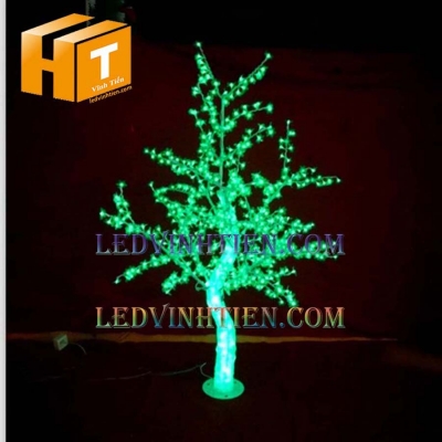 Hoa đào đèn led 5m xanh lá