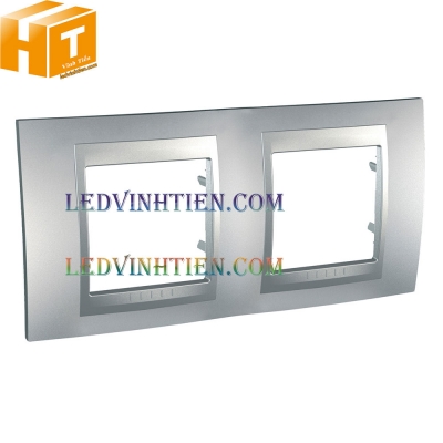 Mặt nhôm ngang 2 công tắc Unica Allegro Schneider