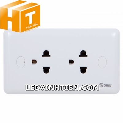 Ổ cắm đôi 2 chấu S1982E / S1982EV Sino Vanlock