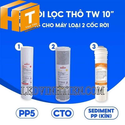 Bộ 3 lõi lọc thô PP5 + CTO + SEDIMENT PP (KÍN) Robot