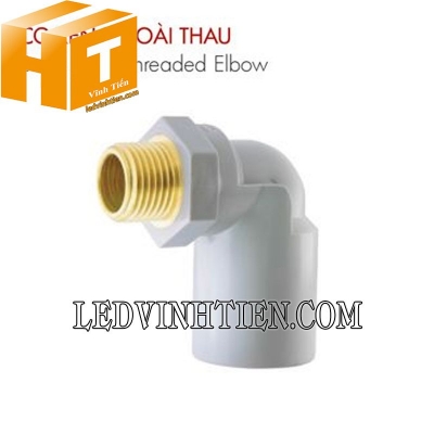 Co 90 độ ren ngoài thau uPVC Hoa Sen
