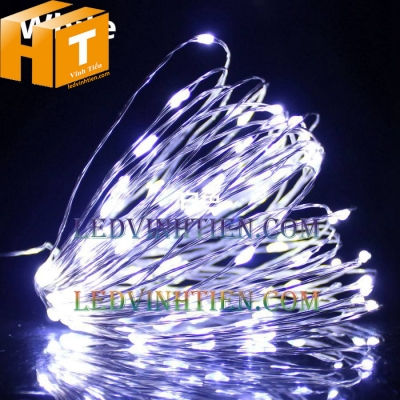 Dây đèn led đom đóm màu trắng dùng Adapter