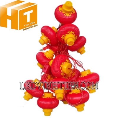 Dây đèn lồng led 5m 16 bóng màu đỏ