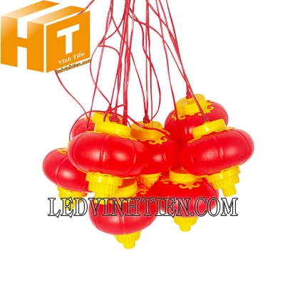 Dây led đèn lồng 5m 10 bóng màu đỏ