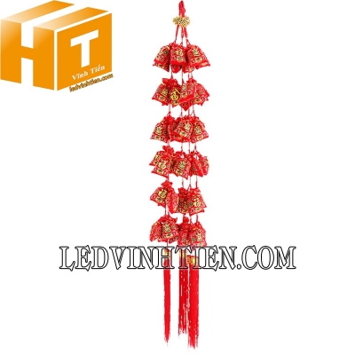 Dây treo 16 túi tài lộc màu đỏ