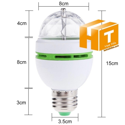 Đèn cầu xoay 6W đuôi vặn