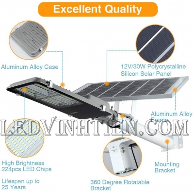 Đèn đường led NLMT 120W pin rời