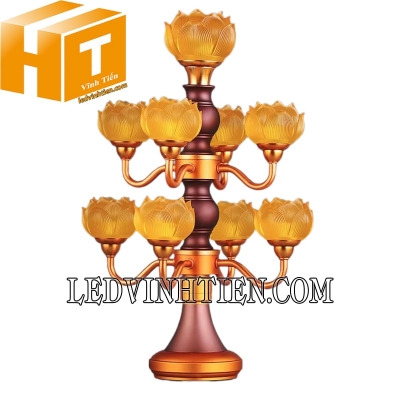 Đèn hoa sen 9 bông màu vàng