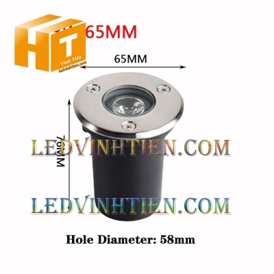 Đèn led âm 1W màu xanh lá