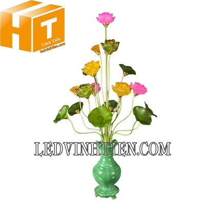 Đèn led hoa sen 9 bông đủ màu