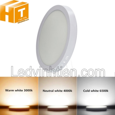 Đèn ốp nổi tròn 24w 3 màu