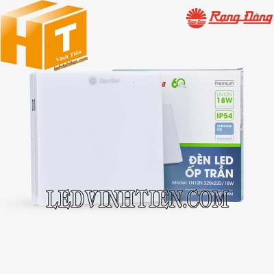 Đèn led ốp trần vuông LN12N 220x220/18W Rạng Đông