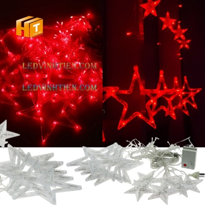Đèn led rèm ngôi sao màu đỏ