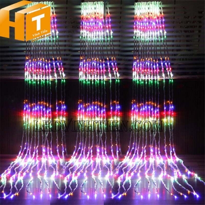 Đèn rèm led thác nước đổ đủ màu