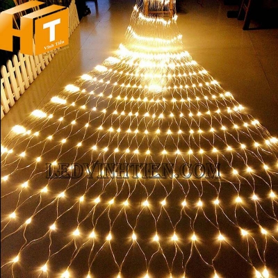 Đèn rèm led thác nước đổ màu vàng