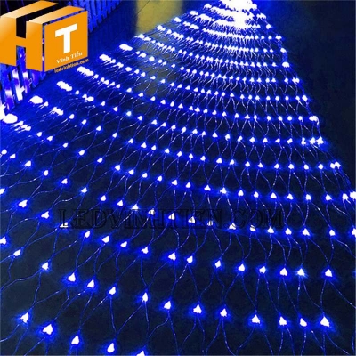 Đèn rèm led thác nước đổ màu xanh dương