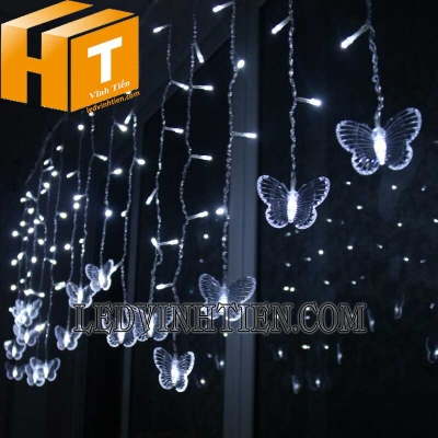 Led rèm hình con bướm 3m5 màu trắng