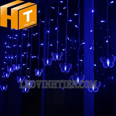 Led rèm hình con bướm 3m5 xanh dương