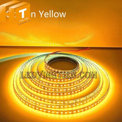 Led dây dán 2835 bản 5mm 120 led màu vàng chùa