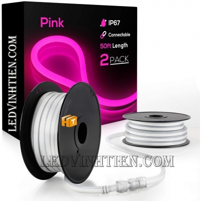 Led Dây Neon Flex 220V Cuộn 100m Màu Hồng