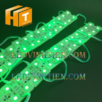 Led module 4 bóng 5050 đế nhựa xanh lá