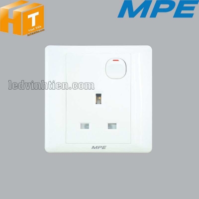 Mặt ổ cắm 3 chấu vuông + 1 công tắc B215S