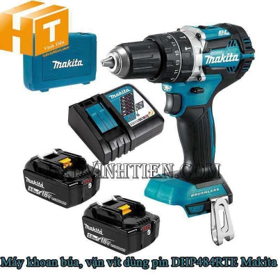 Máy khoan búa, vặn vít dùng pin Makita DHP484RTE 