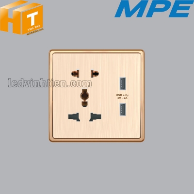 Ổ cắm đa năng + ổ cắm đơn 2 chấu + 2 USB S7MS/USB