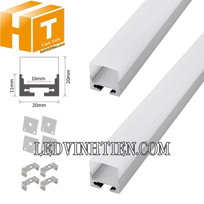 Thanh nhôm định hình U nổi 20x20mm