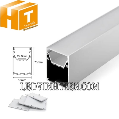 Thanh nhôm định hình U nổi 50x75mm