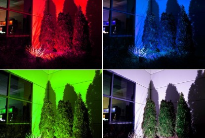 Công trình đèn pha led RGB
