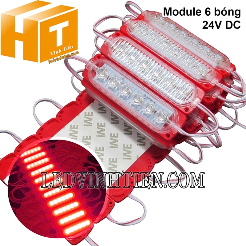 Led module 6 bóng 24V màu đỏ loại tốt - Ledvinhtien.com