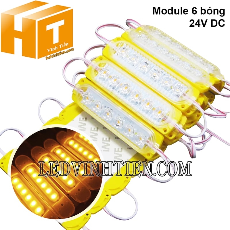 Mua led module 6 bóng 24V màu vàng loại tốt tại Ledvinhtien.com