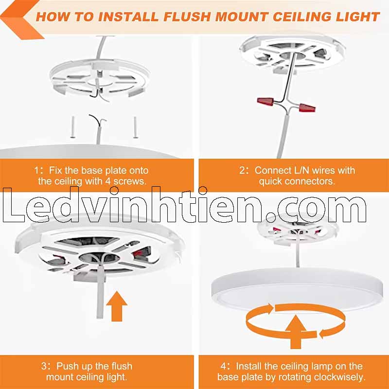 Cách lắp đặt đèn led multi panel sao cho đúng cách và an toàn, qua các bước như hình