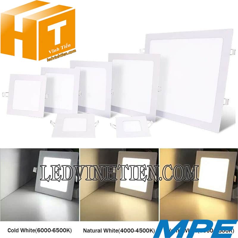 Đèn Led Panel Vuông Âm Trần Dimmer 12W 