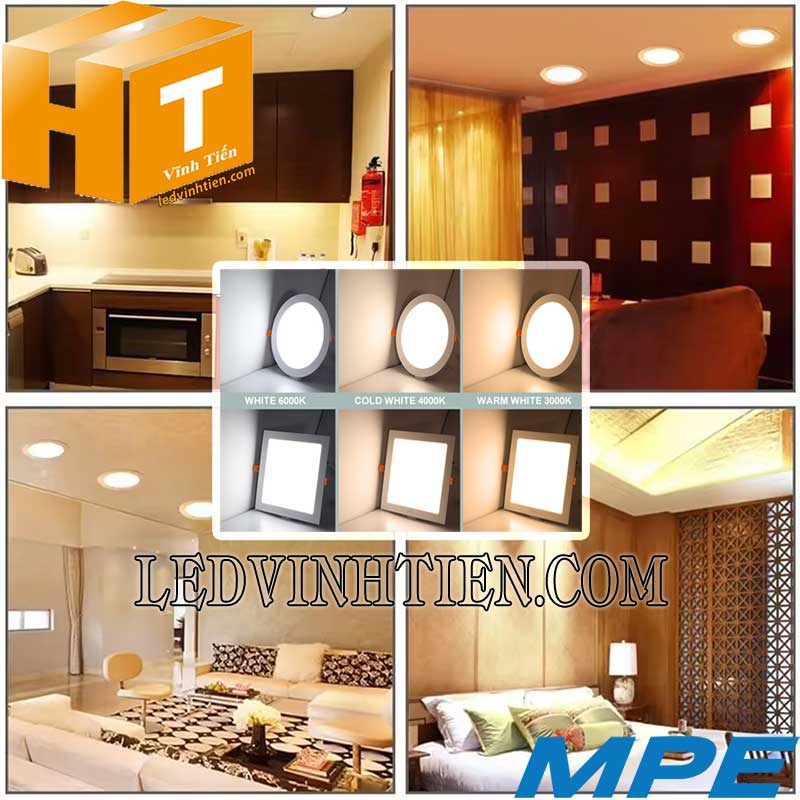 Đèn Led Panel Vuông Âm Trần Dimmer 12W  siêu sáng, dùng chiếu sáng nhà, văn phòng