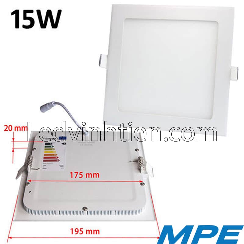 Đèn led panel âm trần vuông dimmer 15W SPL-15T, V/DIM MPE