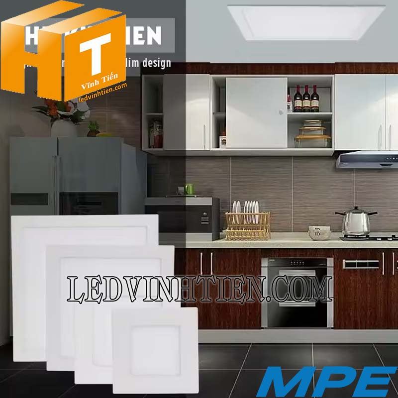 Đèn led panel âm trần vuông dimmer 15W dùng chiếu sáng phòng bếp