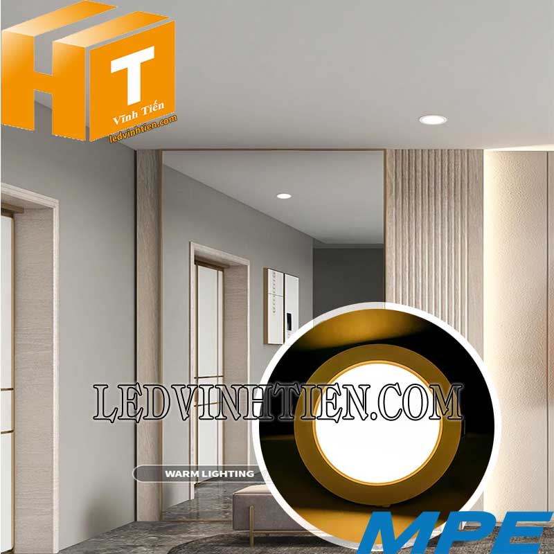 Đèn led panel âm trần tròn dimmer 6W size nhỏ RPL-6ST,N,V/DIM MPE dùng chiếu sáng nội thất, nhà, phòng bếp