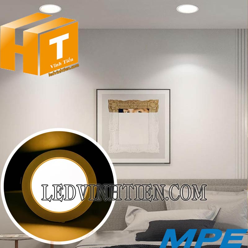 Đèn led panel âm trần tròn dimmer 6W dùng chiếu sáng phòng ngủ, phòng khách