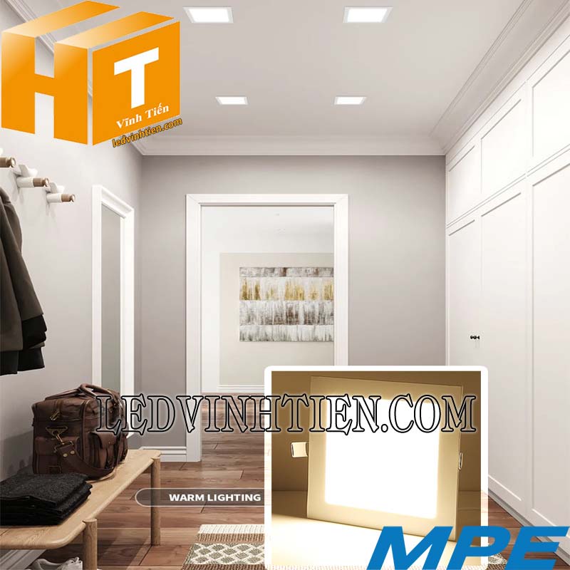 Đèn led panel vuông âm trần 12W SPL-12 MPE loại tốt, dùng chiếu sáng nhà, văn phòng, khách sạn