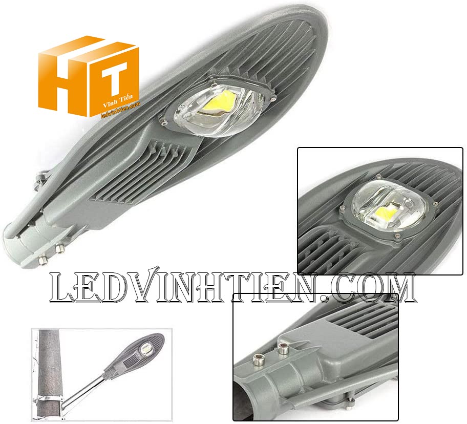 Hình ảnh chỉ tiết từng góc cạnh đèn đường led 50W chiếc lá, loại tốt, giá rẻ, chất lượng, chiếu sáng phố, công viên, quảng trường, bãi đổ xe, đường mòn, với chip led mỹ, đài loan, nhật, như  Chip LED như Cree,Osram, Nichia, Bridgelux, Epistar, driver done, meanwell, philips, chống sét, ánh sáng trắng, vàng, trung tính (6000k-6500k, 3000k-3500k, 4000k-4500k) vỏ đen, xám, ledvinhtien.com